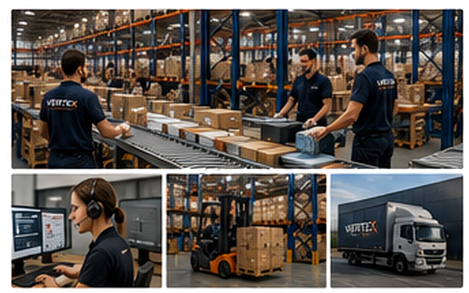 Equipe Vertex em operação no centro de distribuição